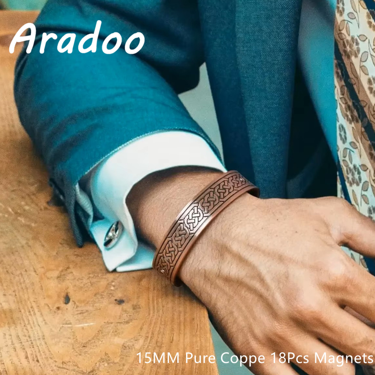 Health Wellness & Psychology - ARADOO Vintage puur koperen magnetische armband